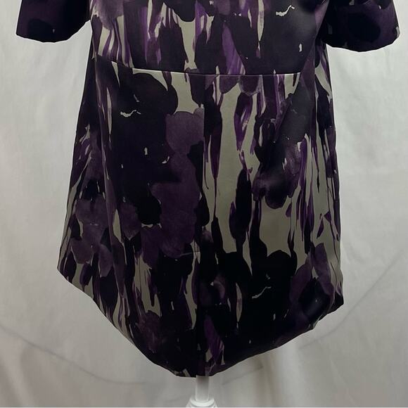 Vera Wang Purple Watercolor Print Event Glam Feminine Long Jacket NWOT Size M - Picture 6 of 12